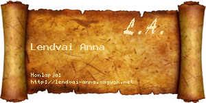 Lendvai Anna névjegykártya